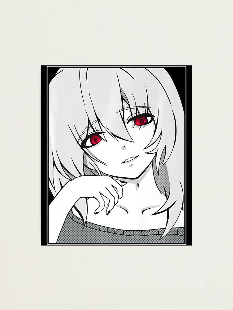 "Funny Smug Smile & Red Eyes Anime Manga Waifu Girl Meme Premium
