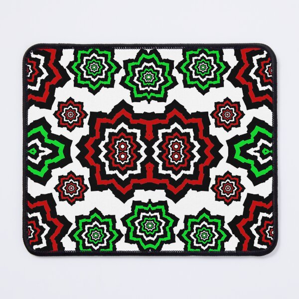 Item preview, Green and red stars pattern, psychedelic designed and sold by Meo Design.