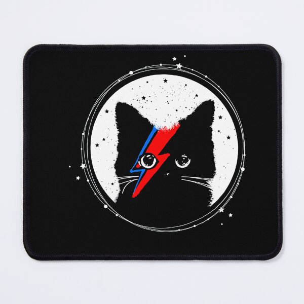 Item preview, Black-Cat-David-Bowie-Starry-Background-Shirt designed and sold by BortzKalona.