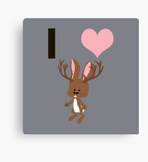 I heart Jackalope Canvas Print