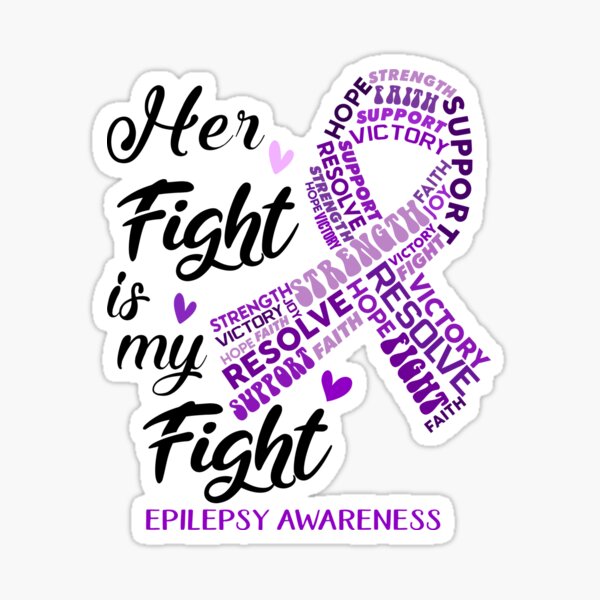 Epilepsy Awareness Purple Ribbon' Sticker