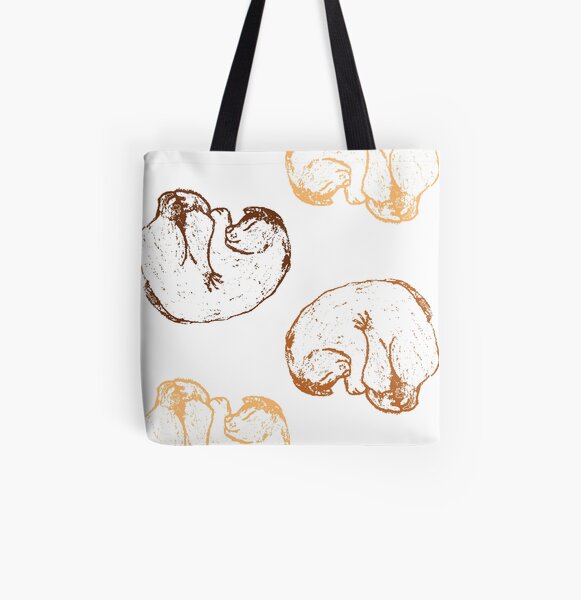 Curl Up Cat All Over Print Tote Bag