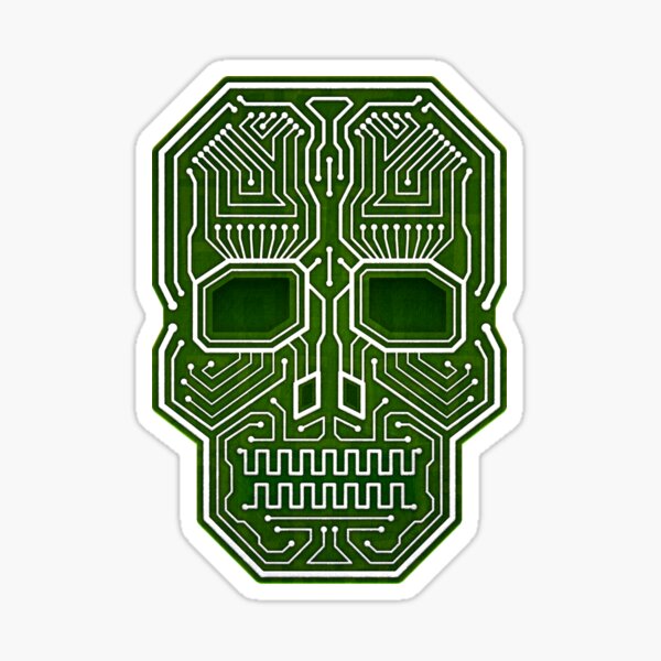 Skull Hacker Isolated Version Sticker