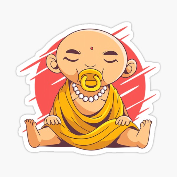 Baby Buddha Zen Meditation Hippie Spiritual Sticker - Psychonautica