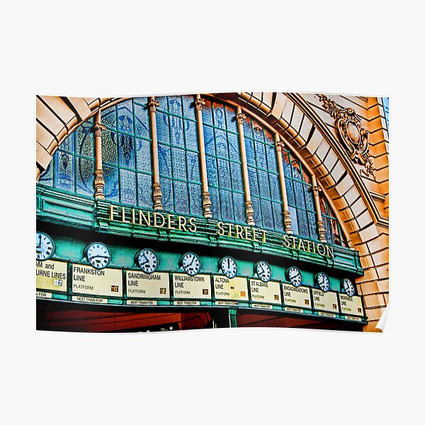 Melbourne Series - The Clocks, Flinders Street Station Poster