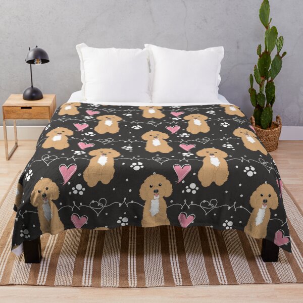 Item preview, LOVE Red White Poochon Bichon Poodle designed and sold by Lulupainting.