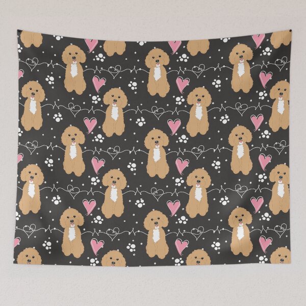 Item preview, LOVE Red White Poochon Bichon Poodle designed and sold by Lulupainting.