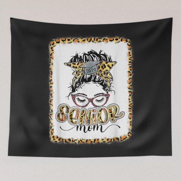 Item preview, Proud Senior Mom Class of 2022 Leopard Messy Bun Bleached designed and sold by marcipattysk1i.