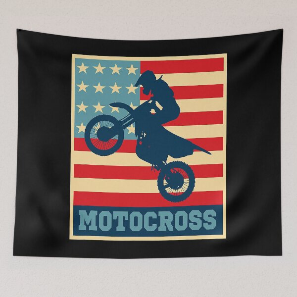 Item preview, Motocross American Flag Bike Rider designed and sold by caintati.