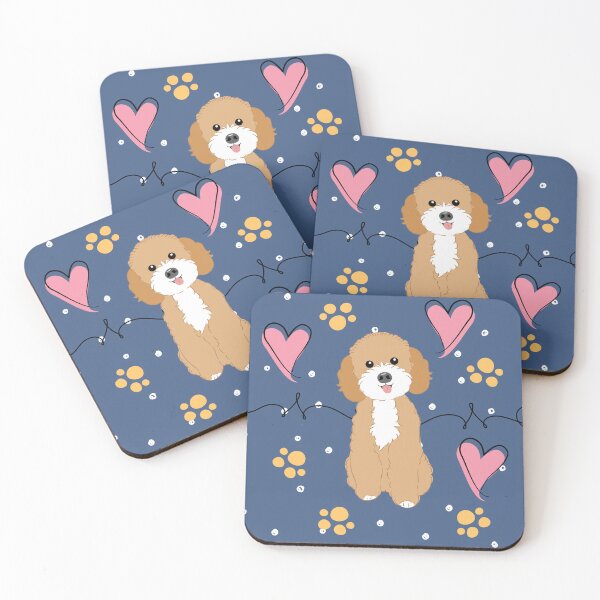 Item preview, LOVE Red White Poochon Bichon Poodle designed and sold by Lulupainting.