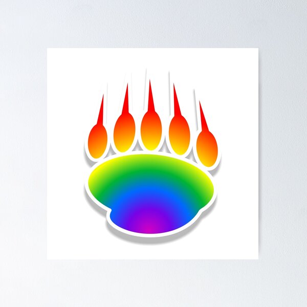 Rainbow Bear Paw Print Poster for Sale by Almdrs