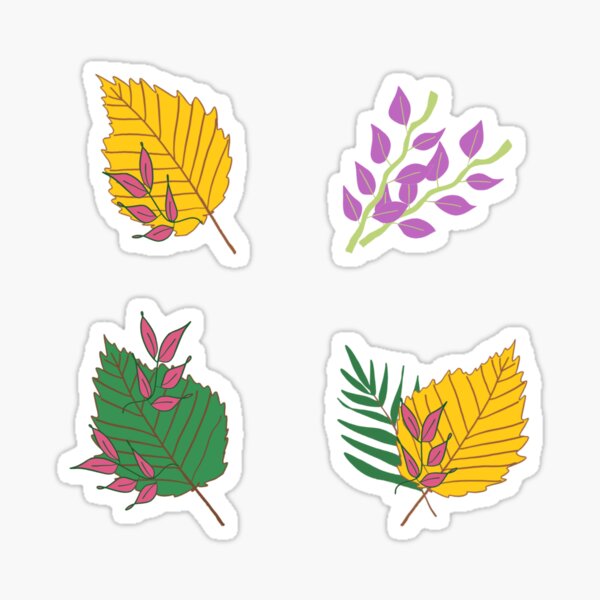 Colorful Leaves Print Sticker