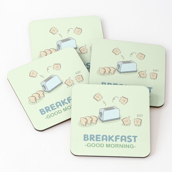 Item preview, Jumping Toasts Breakfast Good Morning designed and sold by MrBoneDesign.