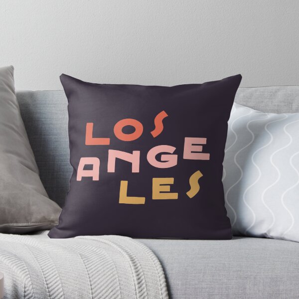 Los Angeles Hand Lettered Retro Art Throw Pillow