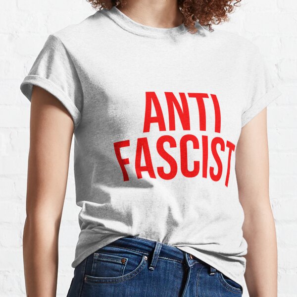 Vista previa del artículo con la obra «antifascista», diseñado y vendido por Aussenseiters.