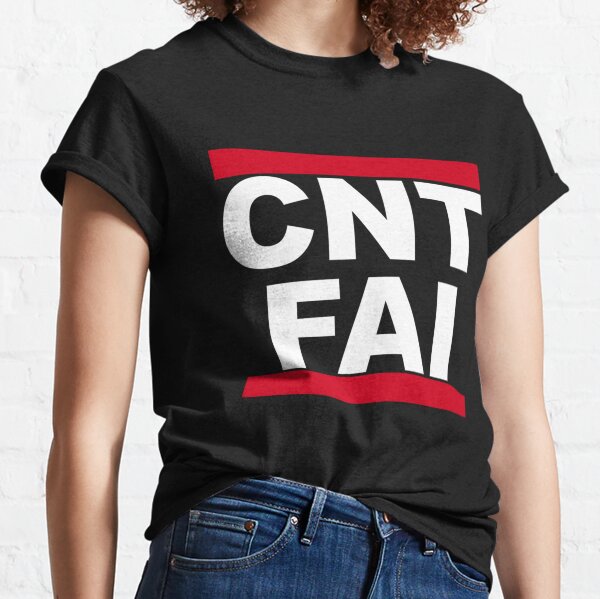 Vista previa del artículo con la obra «Tailliertes de la CNT-FAI», diseñado y vendido por Aussenseiters.