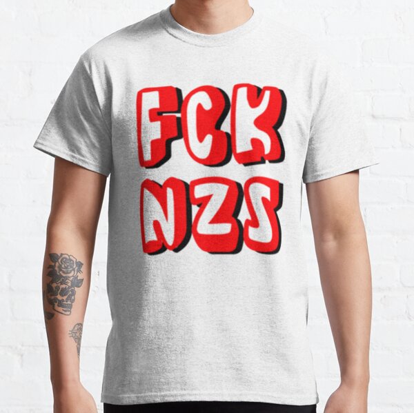 Vista previa del artículo con la obra «FCK NZS», diseñado y vendido por Aussenseiters.