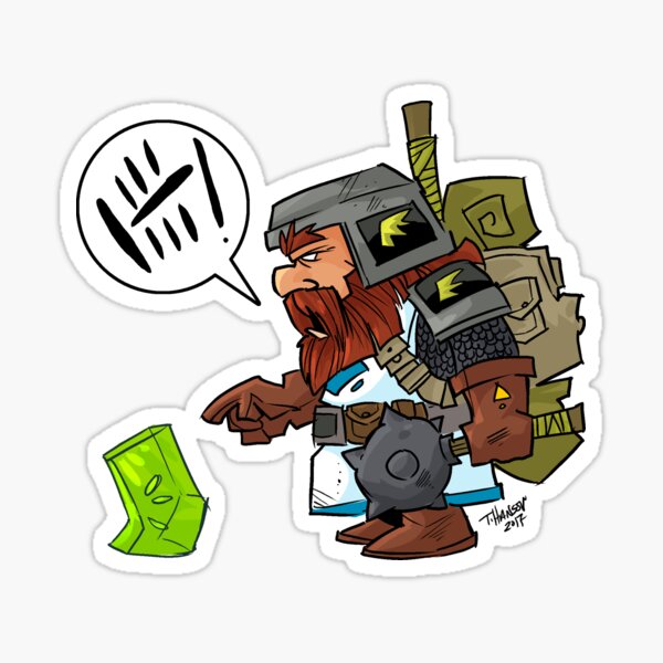 A dwarf and his cube Sticker