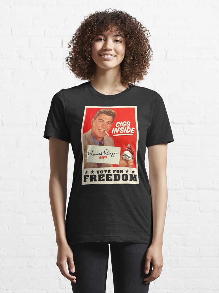 Buy-Shirt-Old-Row-Cigs-Inside-Reagan-Vote-for-Freedom-Comfort-Color-Pocket-T-Shirt  Essential T-Shirt for Sale by DalpiazAmerie