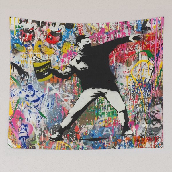 Item preview, Book Thrower Pop Art Graffiti Mashup Banksy designed and sold by WE-ARE-BANKSY.