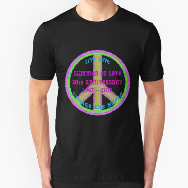 Summer of Love Anniversary by IdeaJones Slim Fit T-Shirt