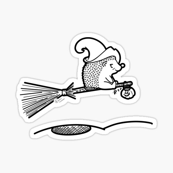 Hedgehog halloween witch Sticker