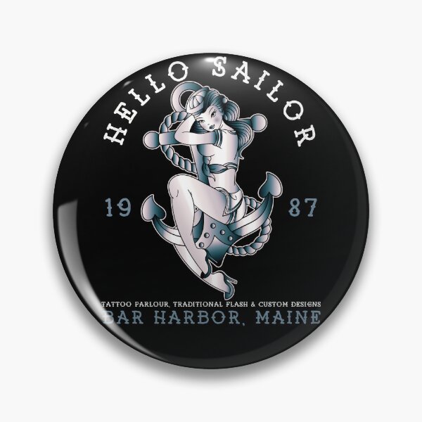 Item preview, Hello Sailor, Old School Nautical, Pinup Girl Tattoo Design, Anchor designed and sold by Proverbial Wisdom Design.