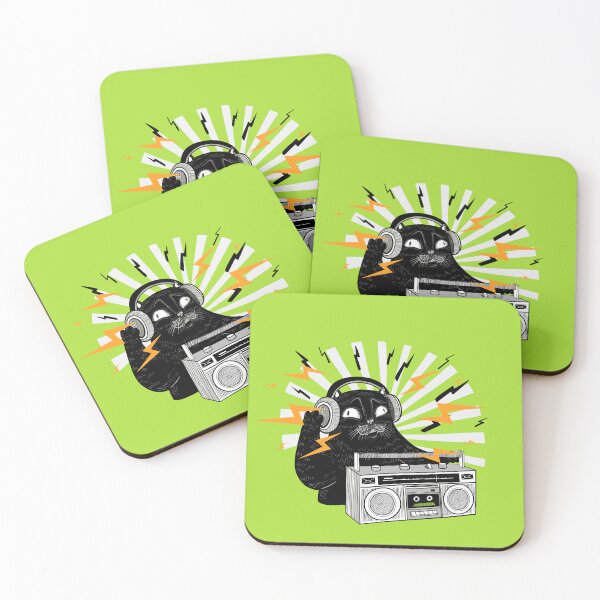 Item preview, Kitty Cat Lightning Of Cute Black Cat Listening To Music, For Cat Lovers designed and sold by haRexia.