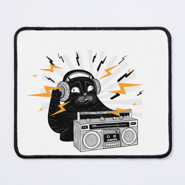 Item preview, Kitty Cat Lightning Of Cute Black Cat Listening To Music, For Cat Lovers designed and sold by haRexia.