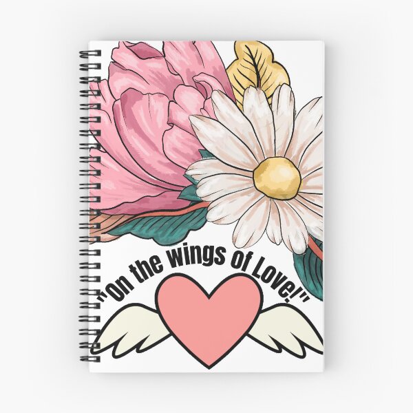Item preview, "On the wings of Love!"  Floral bouquet with heart wings design designed and sold by RealArt4u.
