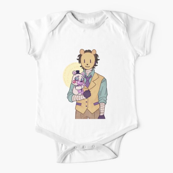 Michael Afton Funny Sticker Short Sleeve Baby One-Piece