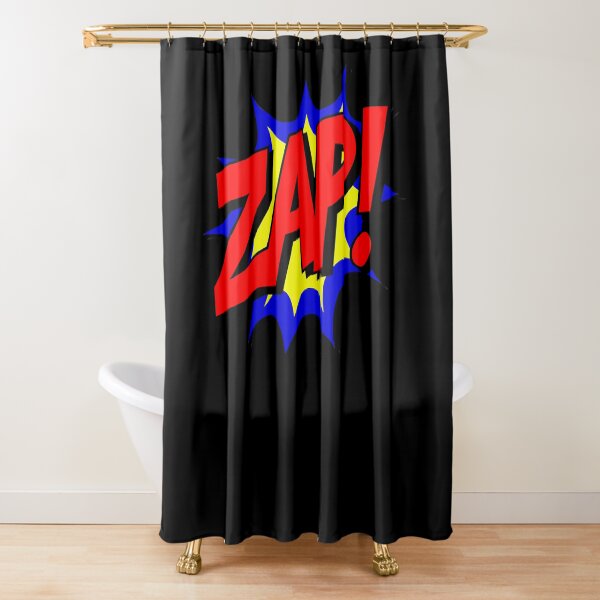 Funny Vintage Comic Book Style Sound Effect Zap  Shower Curtain