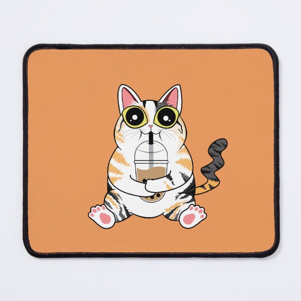 Artikelvorschau, Boba trinkende Katze | Kaliko katze entworfen und verkauft von leBoosh-Designs.