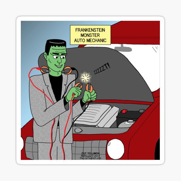 Frankensteins Monster Auto Mechanic Sticker