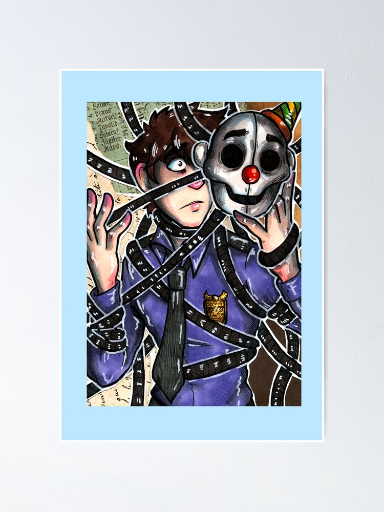 Michael Afton Funny Fanart Sticker Poster For Sale By Doriliti