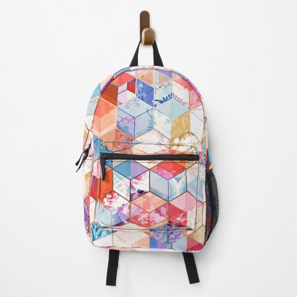 Item preview, Coral, Cream and Cobalt Kaleidoscope Cubes designed and sold by micklyn.