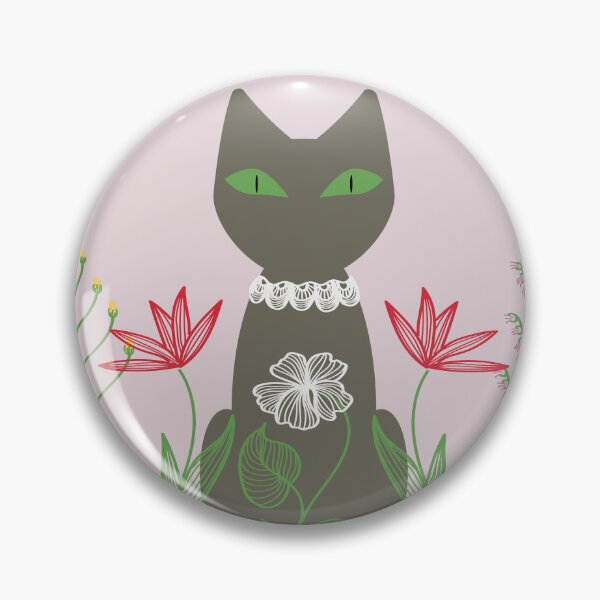 Item preview, green-eyed cat in a lace collar  designed and sold by ReflectedCrafts.