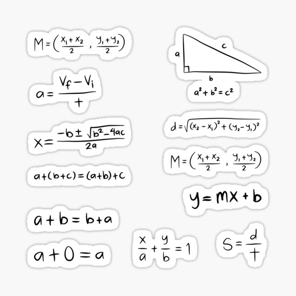 Vista previa del artículo con la obra «paquete de ecuaciones matemáticas», diseñado y vendido por stickers-packs.