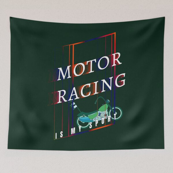 Item preview, Motor Racing Is My Sport Green  Motorcycle    designed and sold by IThinkSewDesign.