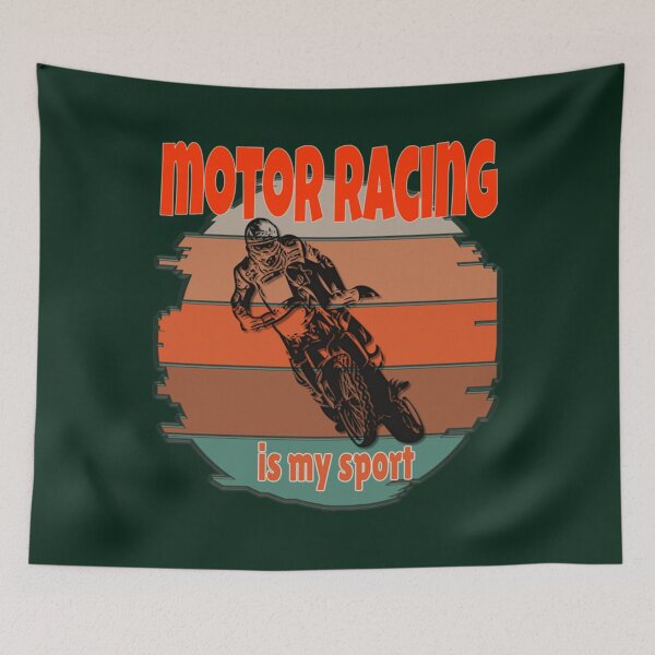 Item preview, Motor Racing Is My Sport Orange Retro    designed and sold by IThinkSewDesign.