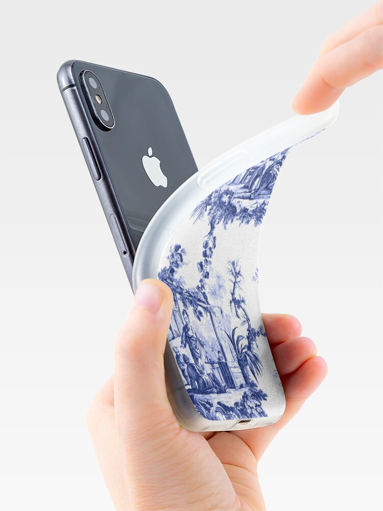 Alternate view of Blue Chinoiserie Toile iPhone Case & Cover
