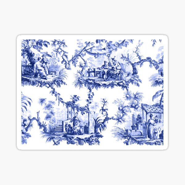 Blue Chinoiserie Toile Sticker