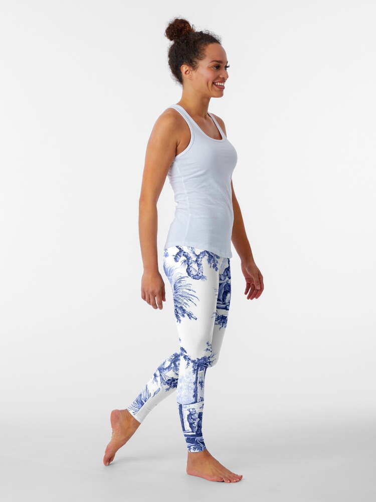 Disover Blue Chinoiserie Toile | Leggings