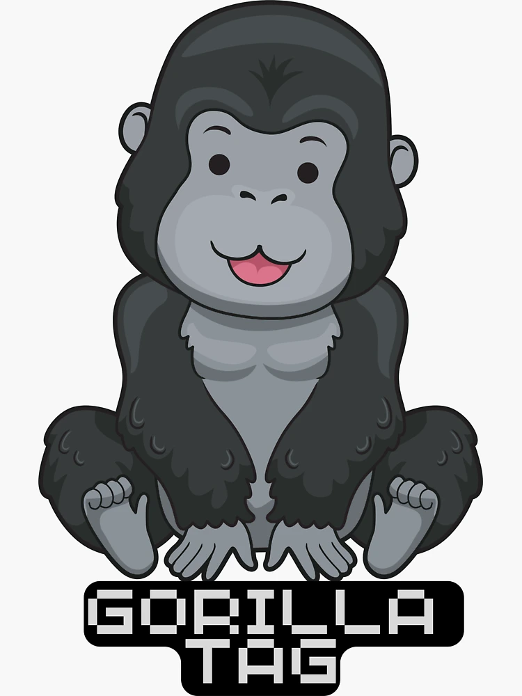 Gorilla Tag, Sticker Clipart Cartoon Funny Gorilla Sticker Psd Vector  Design, Sticker, Clipart PNG and Vector with Transparent Background for  Free Download