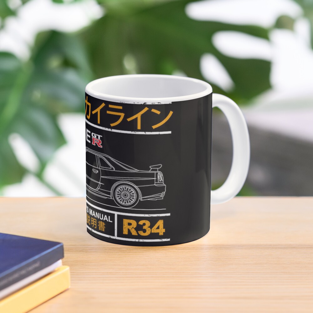 Blueprint of the Skyline R34 Coffee Mug for Sale by rogue-design |  Redbubble