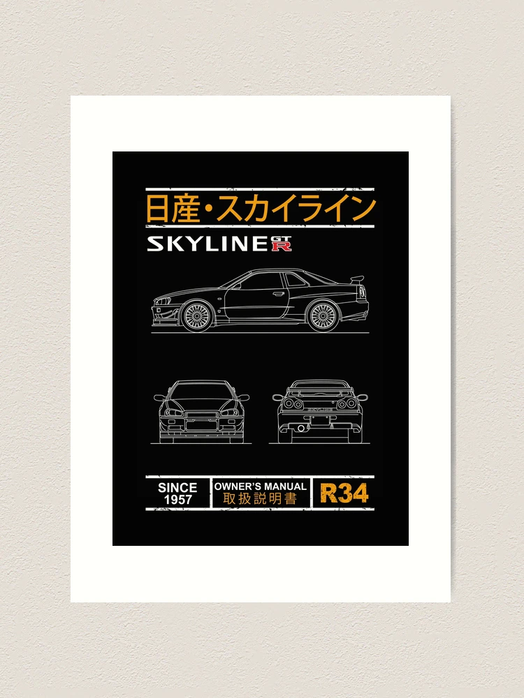 Blueprint of the Skyline R34
