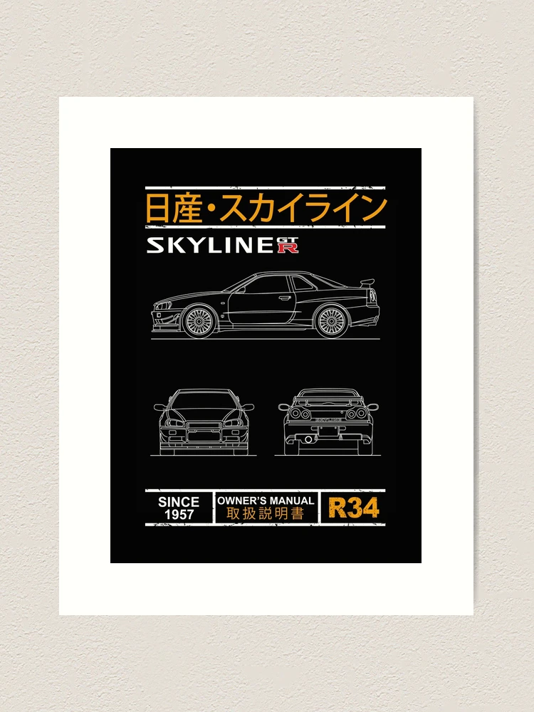 Blueprint of the Skyline R34