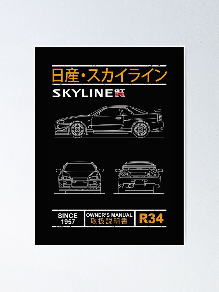 Blueprint of the Skyline R34