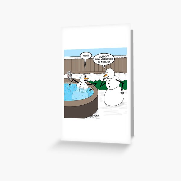 Snowman in a Hot Tub Greeting Card