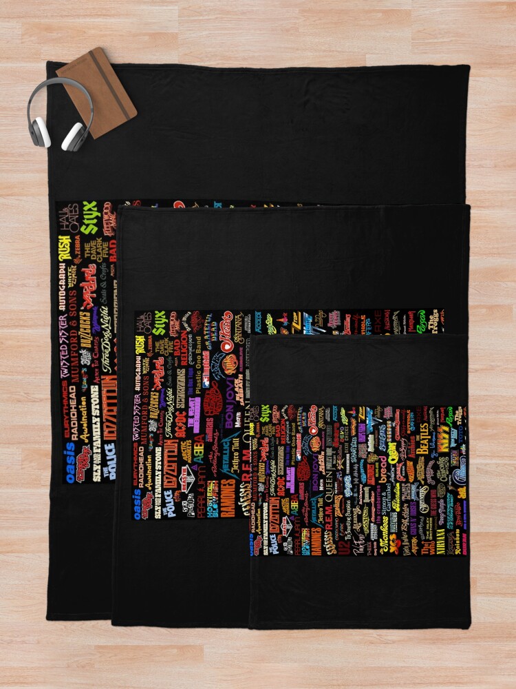 Discover Rock bands classic t shirt Throw Blanket